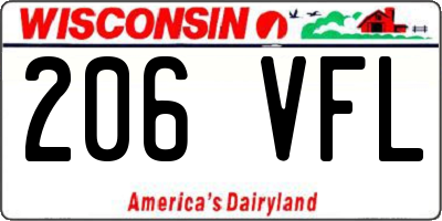 WI license plate 206VFL