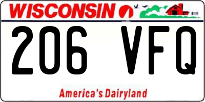 WI license plate 206VFQ