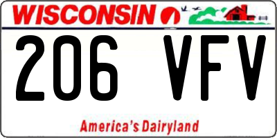 WI license plate 206VFV