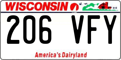 WI license plate 206VFY