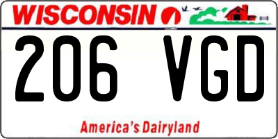 WI license plate 206VGD
