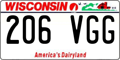 WI license plate 206VGG