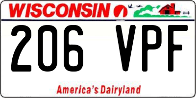 WI license plate 206VPF