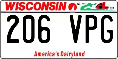 WI license plate 206VPG