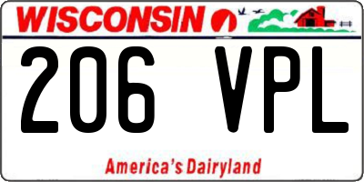 WI license plate 206VPL