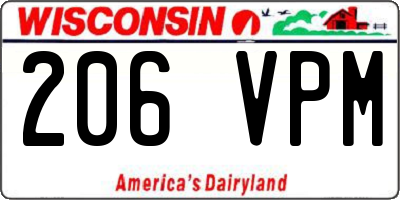 WI license plate 206VPM