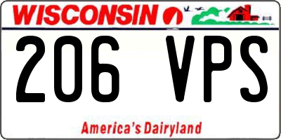 WI license plate 206VPS