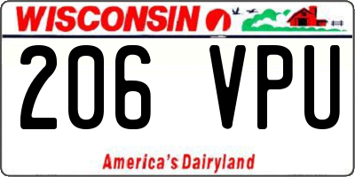 WI license plate 206VPU