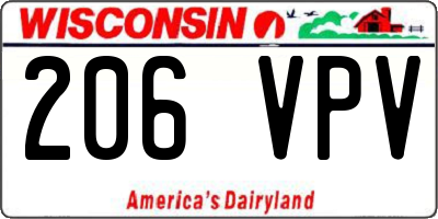 WI license plate 206VPV