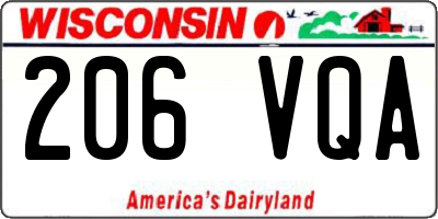 WI license plate 206VQA
