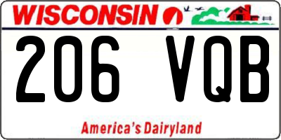 WI license plate 206VQB