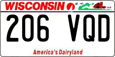 WI license plate 206VQD