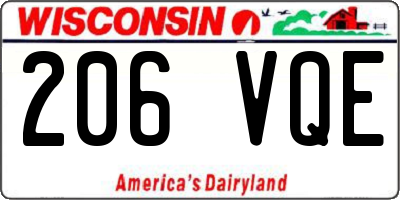 WI license plate 206VQE