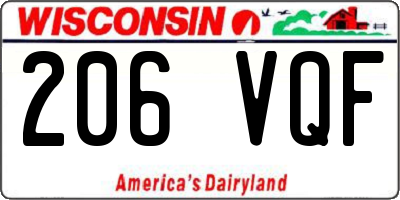 WI license plate 206VQF
