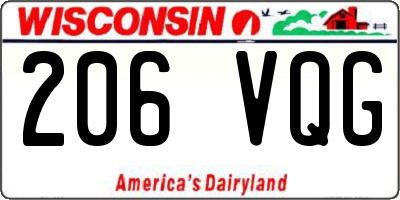 WI license plate 206VQG