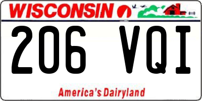 WI license plate 206VQI