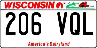 WI license plate 206VQL