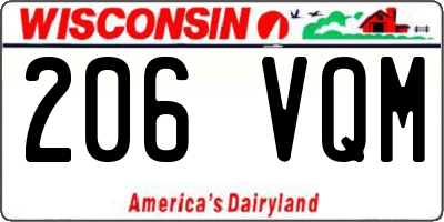 WI license plate 206VQM