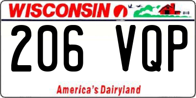 WI license plate 206VQP