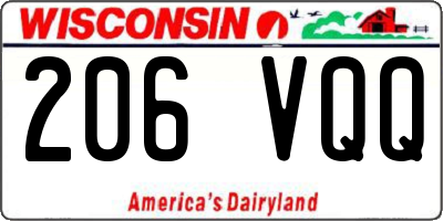 WI license plate 206VQQ