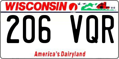 WI license plate 206VQR