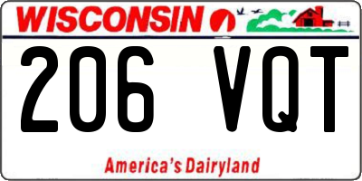 WI license plate 206VQT