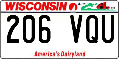 WI license plate 206VQU
