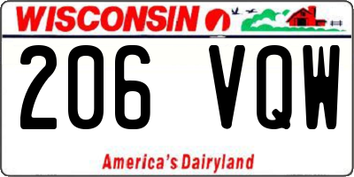 WI license plate 206VQW