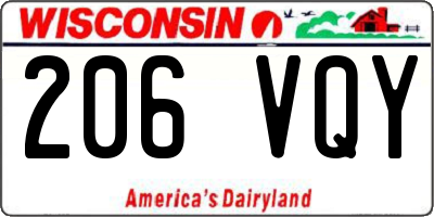 WI license plate 206VQY