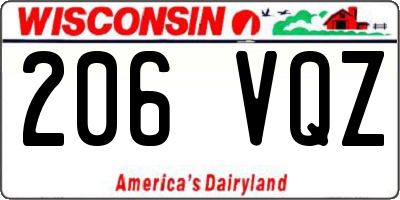 WI license plate 206VQZ