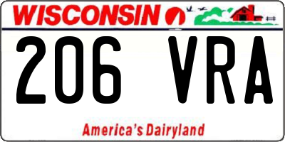 WI license plate 206VRA