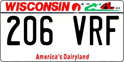 WI license plate 206VRF