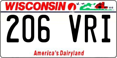 WI license plate 206VRI