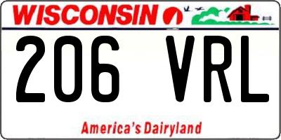 WI license plate 206VRL