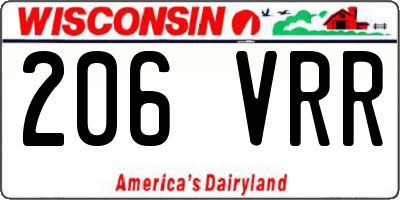 WI license plate 206VRR
