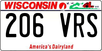 WI license plate 206VRS