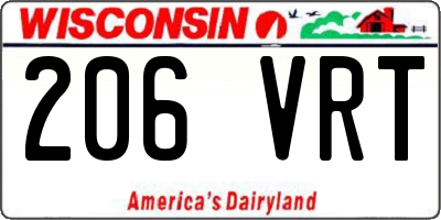 WI license plate 206VRT