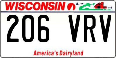 WI license plate 206VRV