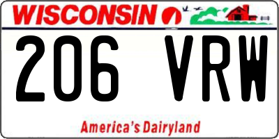 WI license plate 206VRW