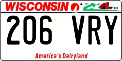 WI license plate 206VRY