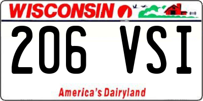 WI license plate 206VSI