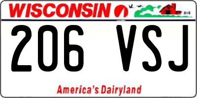 WI license plate 206VSJ