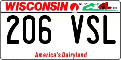 WI license plate 206VSL