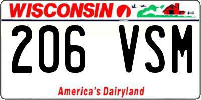 WI license plate 206VSM
