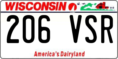 WI license plate 206VSR
