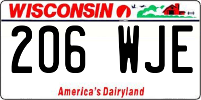 WI license plate 206WJE