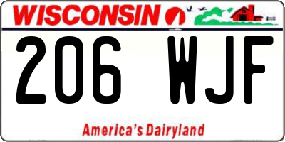 WI license plate 206WJF