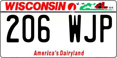 WI license plate 206WJP