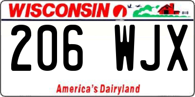 WI license plate 206WJX