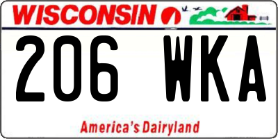 WI license plate 206WKA
